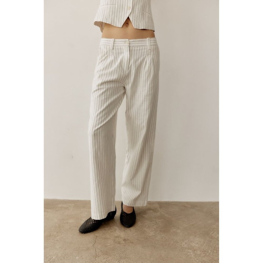 all:row The Frances Pants Womens Size S Linen Blend Minimalist Capsule Trousers